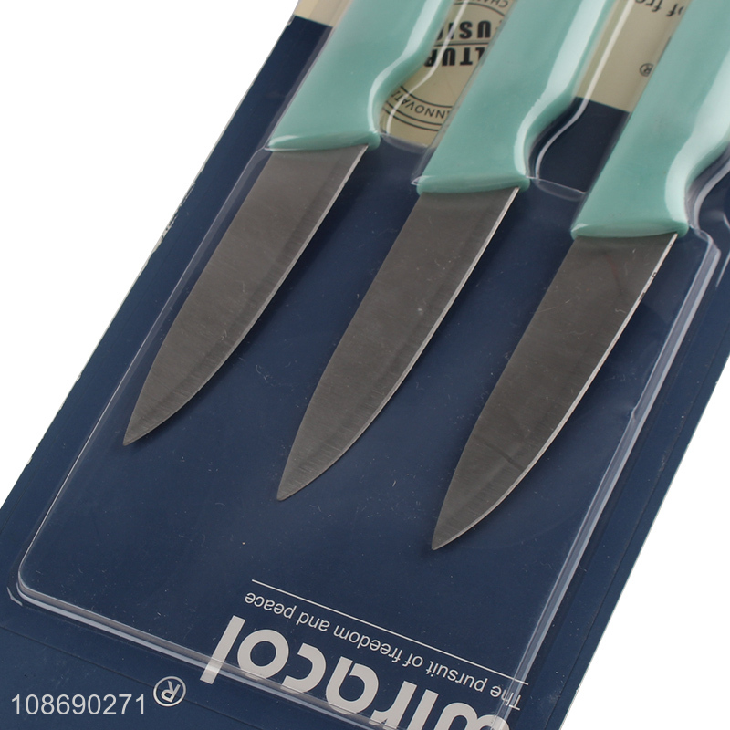 Factory direct sale 3pcs sharp blade fruits vegetables knife kitchen knife