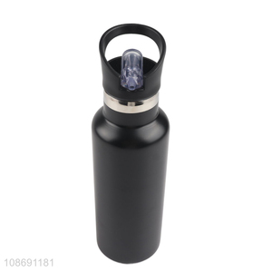 Good quality vacuum insualted stainless steel water bottle with flip straw