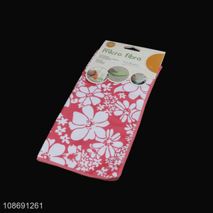 China factory flower pattern microfiber <em>cleaning</em> <em>towel</em> <em>cleaning</em> cloth for sale
