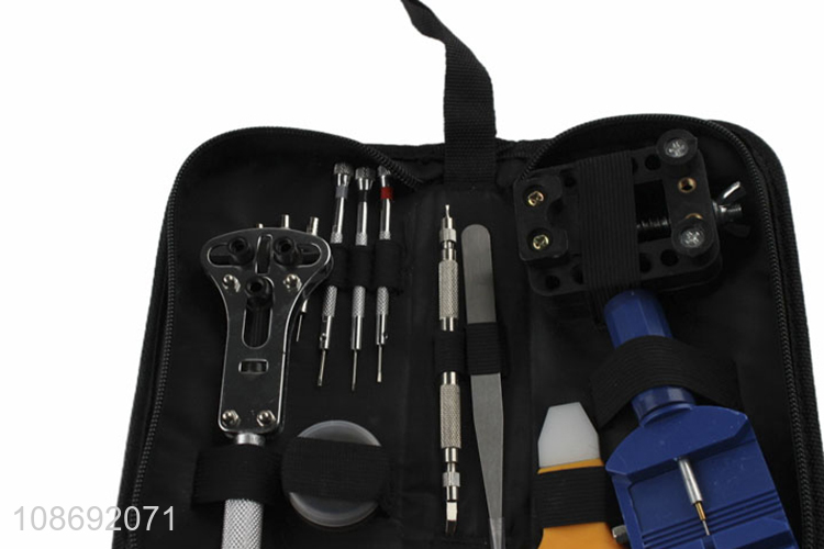Top selling 14pcs watch repair tool set with tool storage bag
