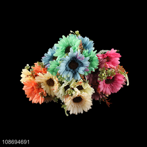 Yiwu factory colorful 7heads natural fake <em>flower</em> <em>artificial</em> <em>flower</em> for sale