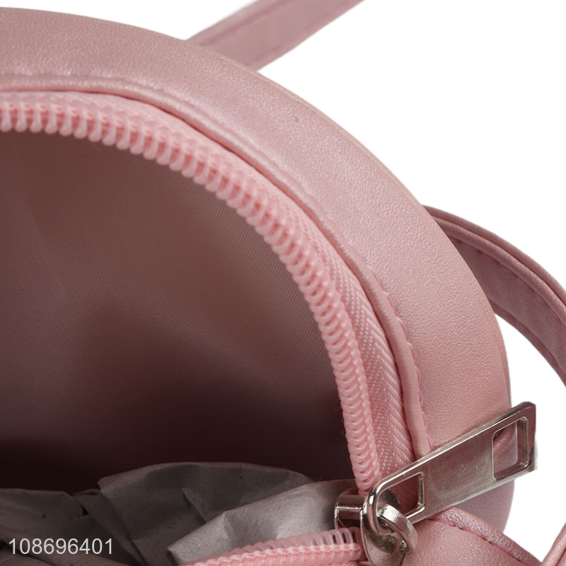 Hot selling pink girls fashion portable pu messenger bag wholesale