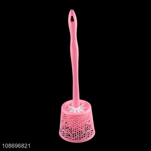 Factory price durable plastic toilet brush and holder set