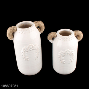 Good quality white ceramic tabletop decoration <em>flower</em> <em>vase</em> for home