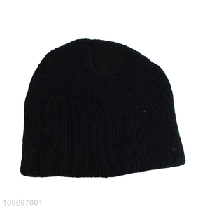 Good selling black winter outdoor thickened fashion beanies hat wholesale