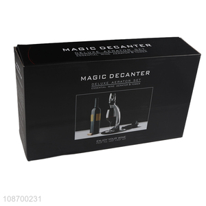 Good quality magic decanter deluxe aerator set for bar accessories