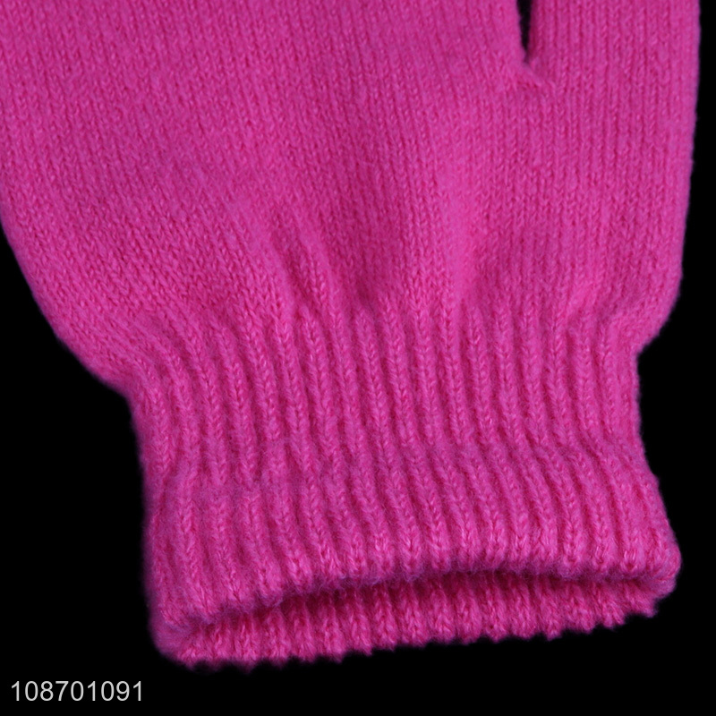 Top quality full fingered gloves women winter knitted gloves for sale