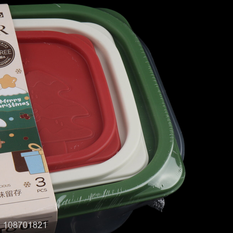 New product 3pcs/set rectangular plastic kitchen container fridge food crisper