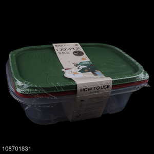 Hot sale 2pcs/set rectangular plastic fresh-keeping storage box food crisper