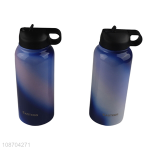 High quality stainless steel vacuum insulated water bottle with flip straw