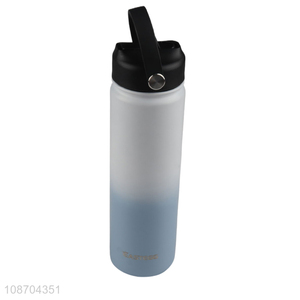 Wholesale double wall stainless steel thermal water bottle with flip straw