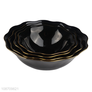 China factory home restaurant decorative gold-plated lace <em>bowl</em> for tableware