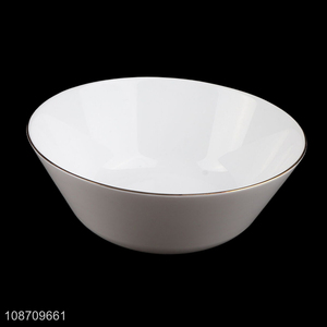 Top selling white bowl dinnerware bowl gold-plated lace bowl wholesale