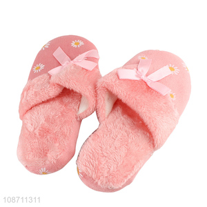 Factory price pink women household slippers winter warm slippers