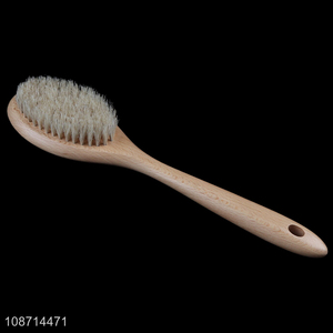 Wholesale natural bristle bath brush with long handle for adults