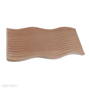 New product wavy wooden bread pizza serving tray placemat cup mat