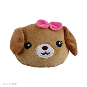 Wholesale cute cartoon dog plush <em>coin</em> <em>purse</em> key chain for kids girls