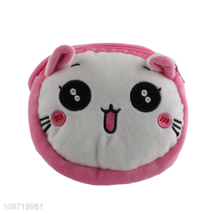 High quality cute cartoon cat fluffy plush crossbody bag for kids