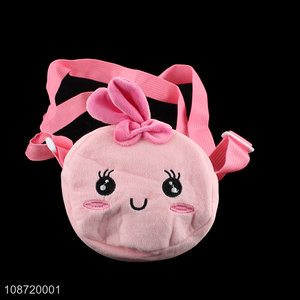 Wholesale cute cartoon bunny plush crossbody bag with adjustable strap