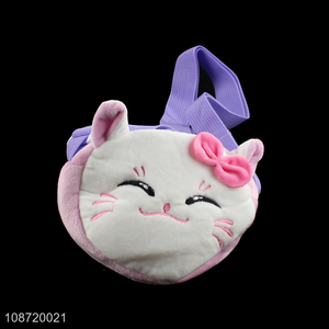 New arrival cute cartoon cat fluffy crossbody bag for kids children