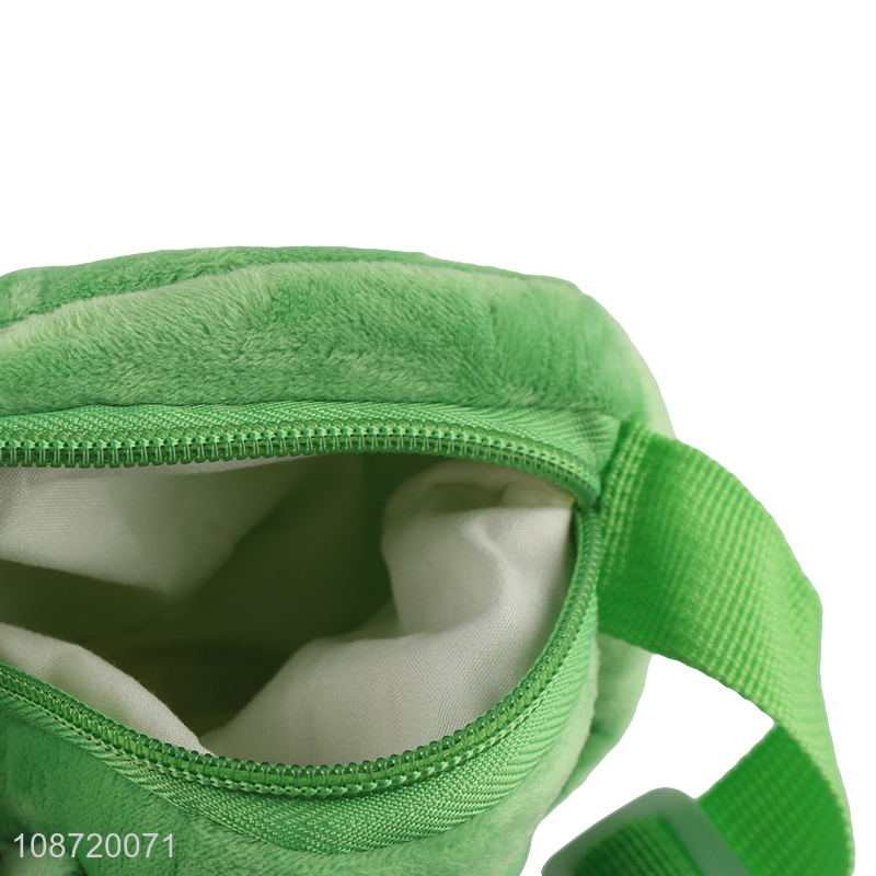 Good price kawaii cartoon frog crossbody shoulder bag plush wallet