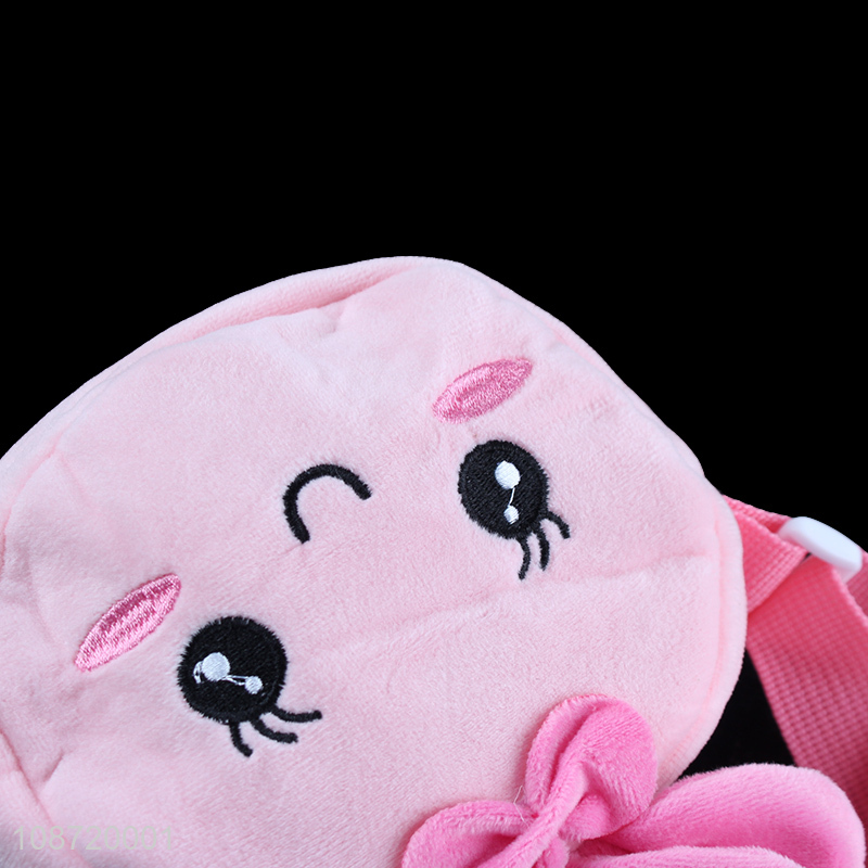 Wholesale cute cartoon bunny plush crossbody bag with adjustable strap