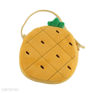 High quality kawaii pineapple crossbody <em>messenger</em> <em>bag</em> plush shoulder <em>bag</em>