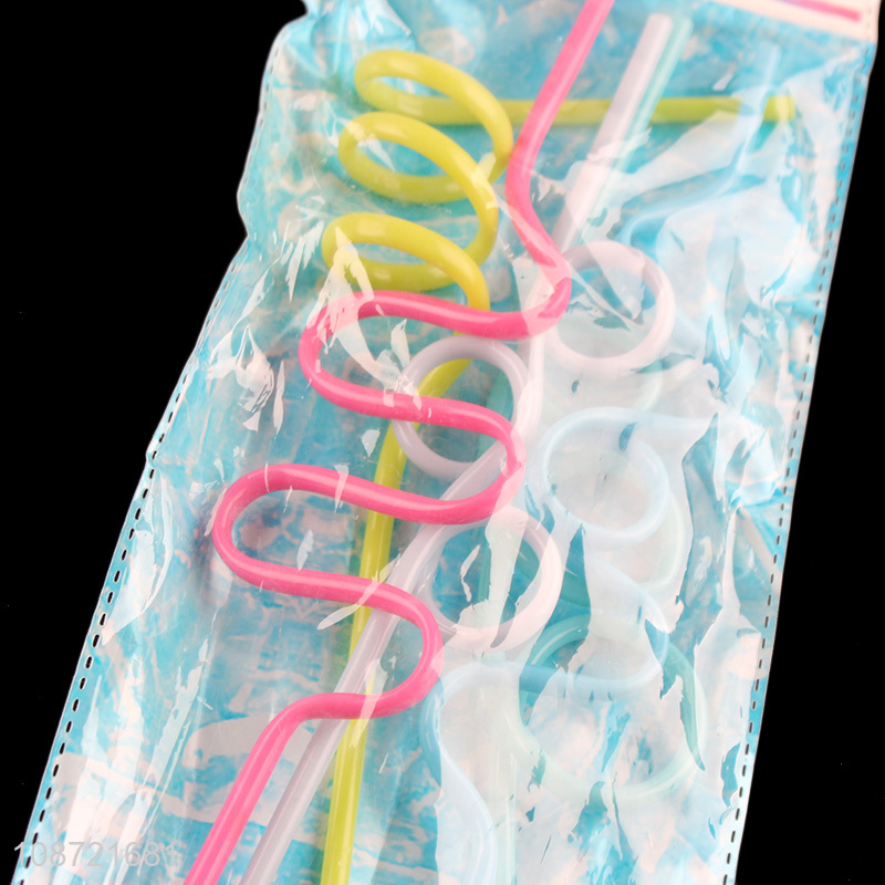 Wholesale food grade bpa free spiral straws reusable plastic drinking straws