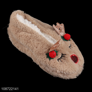 Hot selling cute Christmas plush house slippers indoor shoes home shoes