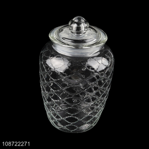 Factory price glass storage jar wide mouth storage jar for snack candy
