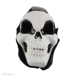 Hot selling full face plastic Halloween skull mask with strap for kids adults