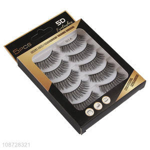Best selling natural girls beauty tools 5d fluffy false eyelashes set wholesale