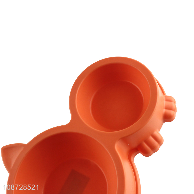 Good quality anti-slip plastic dog bowls double dish pet bowls