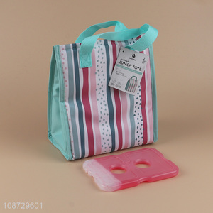 Wholesale insulated lunch bag lunch box container bag set with ice pack