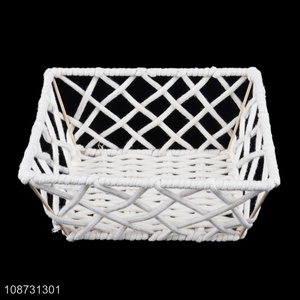 Online wholesale multi-purpose hand-woven papyrus storage basket for living room