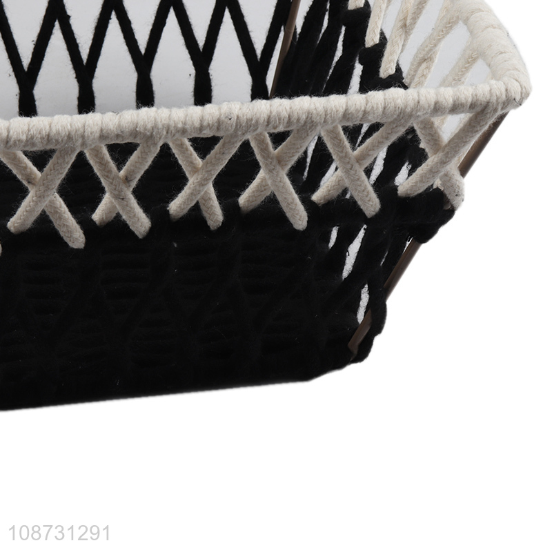 Wholesale natural small handwoven papyrus wicker storage basket for organizing