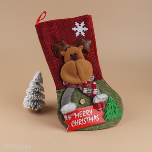 Wholesale 3D fabric Christmas stocking party decoration Xmas gift bag