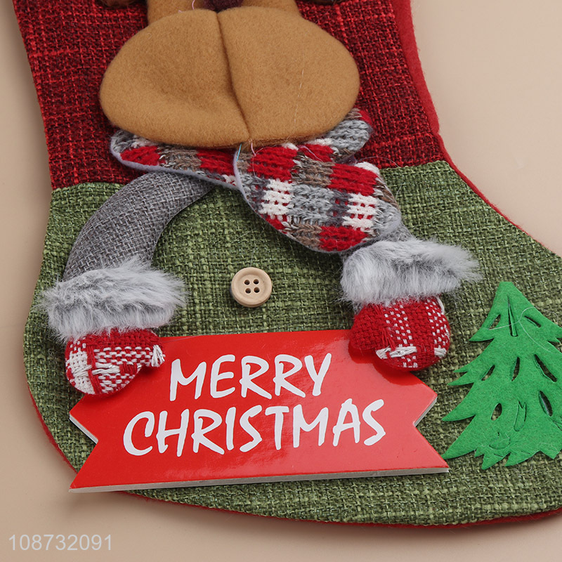 Wholesale 3D fabric Christmas stocking party decoration Xmas gift bag