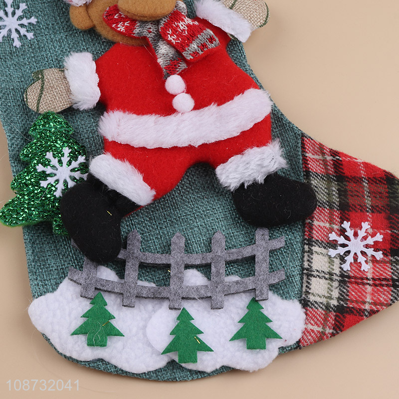 Good quality 3D fabric Christmas stockings for holiday party decoration