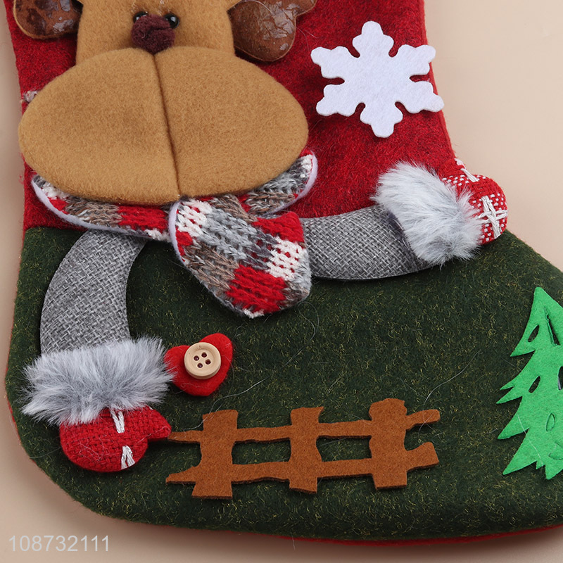 Hot selling 3D fabric Christmas stockings tartan ornaments for family