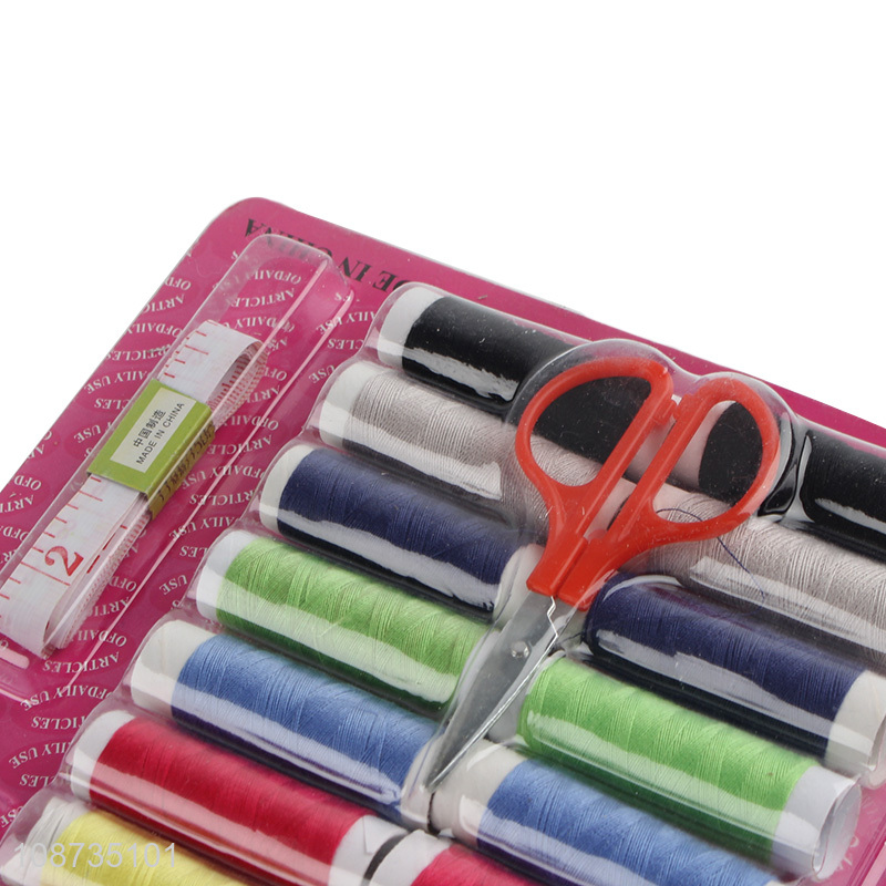 Wholesale sewing kit with needles, threads, sewing thimble, tape measure ect