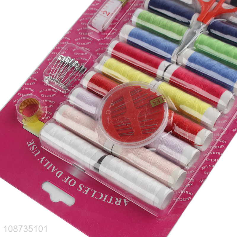 Wholesale sewing kit with needles, threads, sewing thimble, tape measure ect