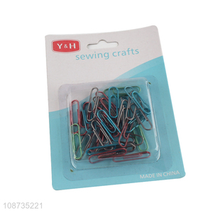 Good quality colorful coated paper clips office paper clamps