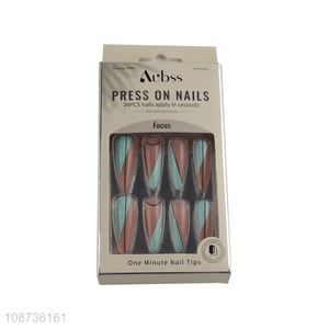 Factory price nail art decoration 24pcs press-on nails fake nail set