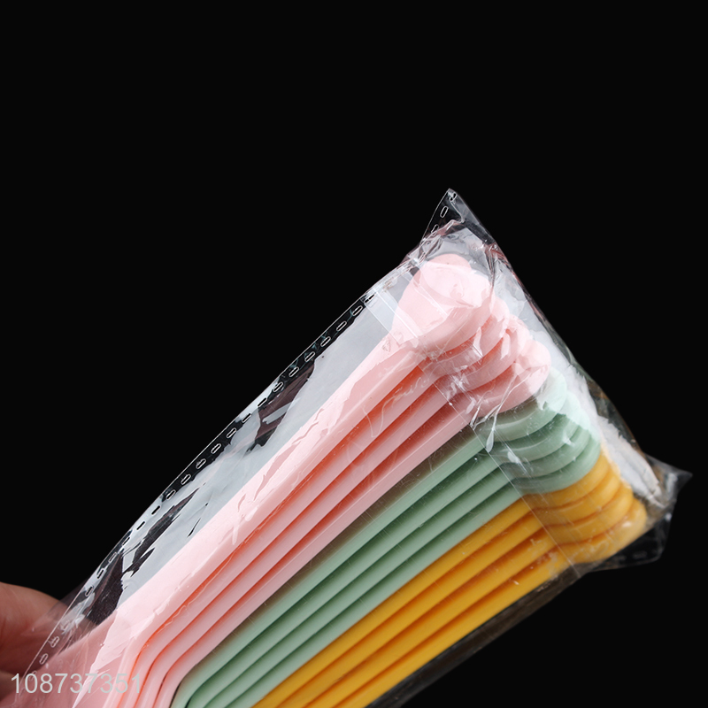 Wholesale 12 pieces colorful disposable plastic tasting spoons dessert spoons