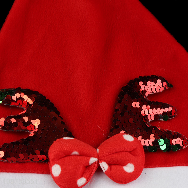 Online Wholesale Non-woven Santa Hat Christmas Hat for Men and Women