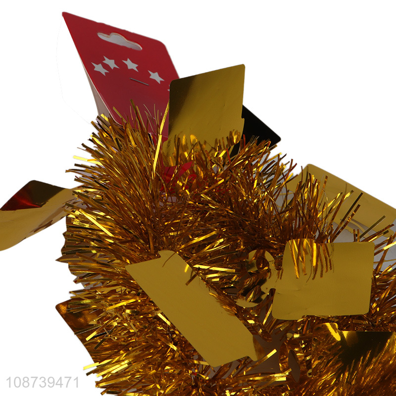 Wholesale metallic Christmas tinsel garland shiny twist tinsel for decor