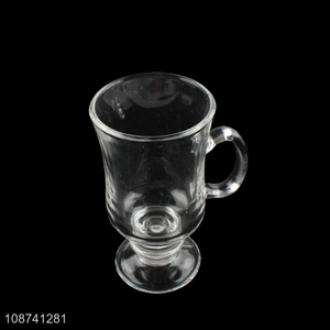 Wholesale Irish coffee mugs clear <em>glass</em> footed espresso <em>cup</em> with handle