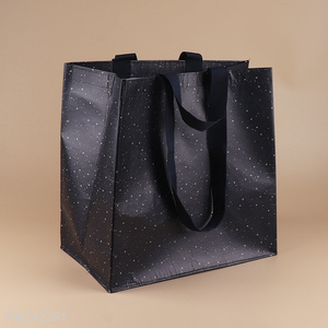 Factory supply portable eco-friendly black shopping bag tote bag for sale