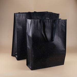 Online wholesale black waterproof portable shopping bag tote bag